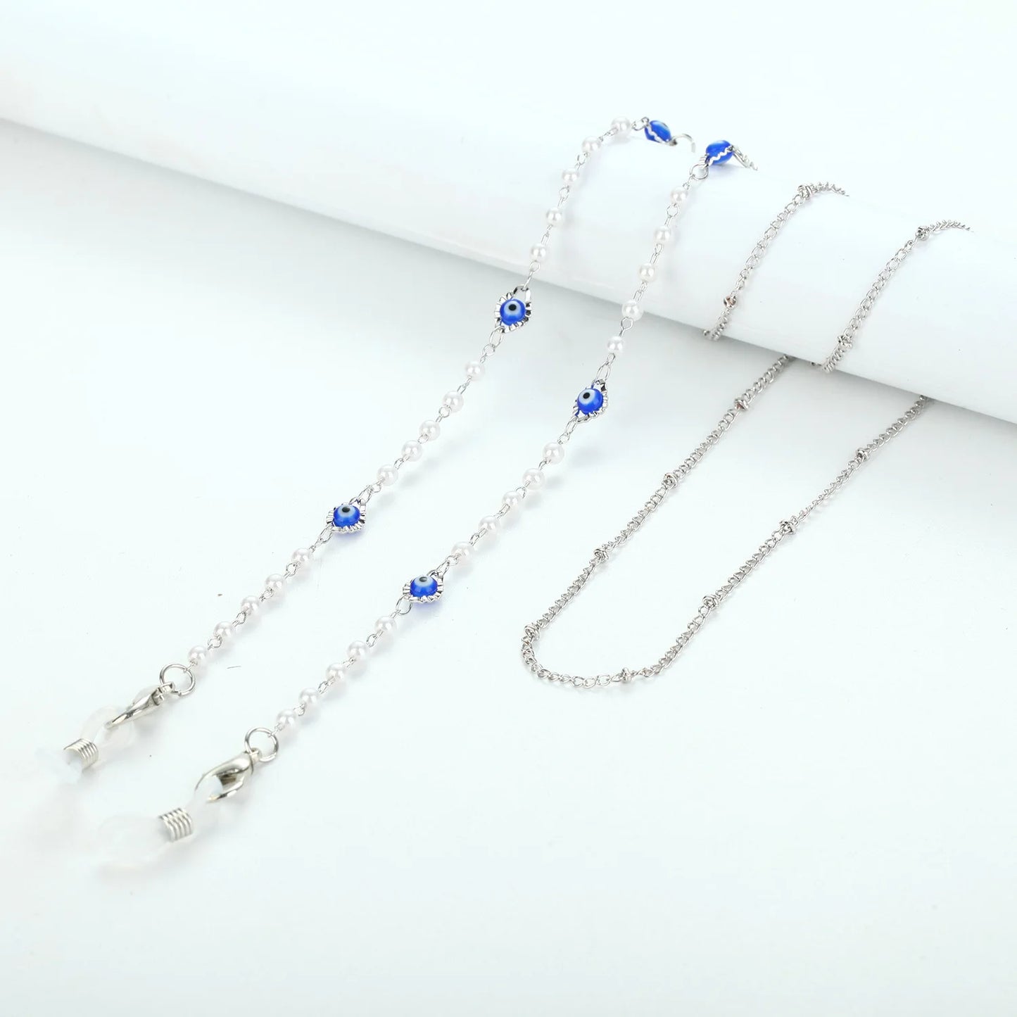 Fashion Metal Pearl Glasses Chain Silver Color Pentagram Round Piece Sunglass Holder Rope Non-Slip Eyeglasses Lanyard Cord Strap