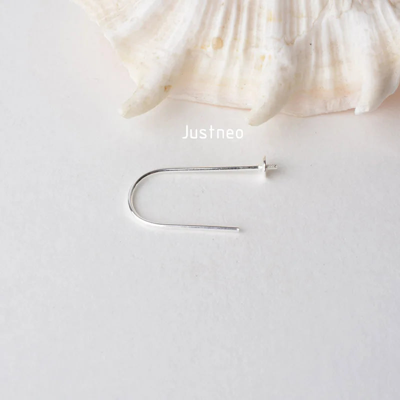 ear hook, solid 925 sterling silver earring wire hooks with Bead Caps, Jewelry DIY sterling silver earring findings components