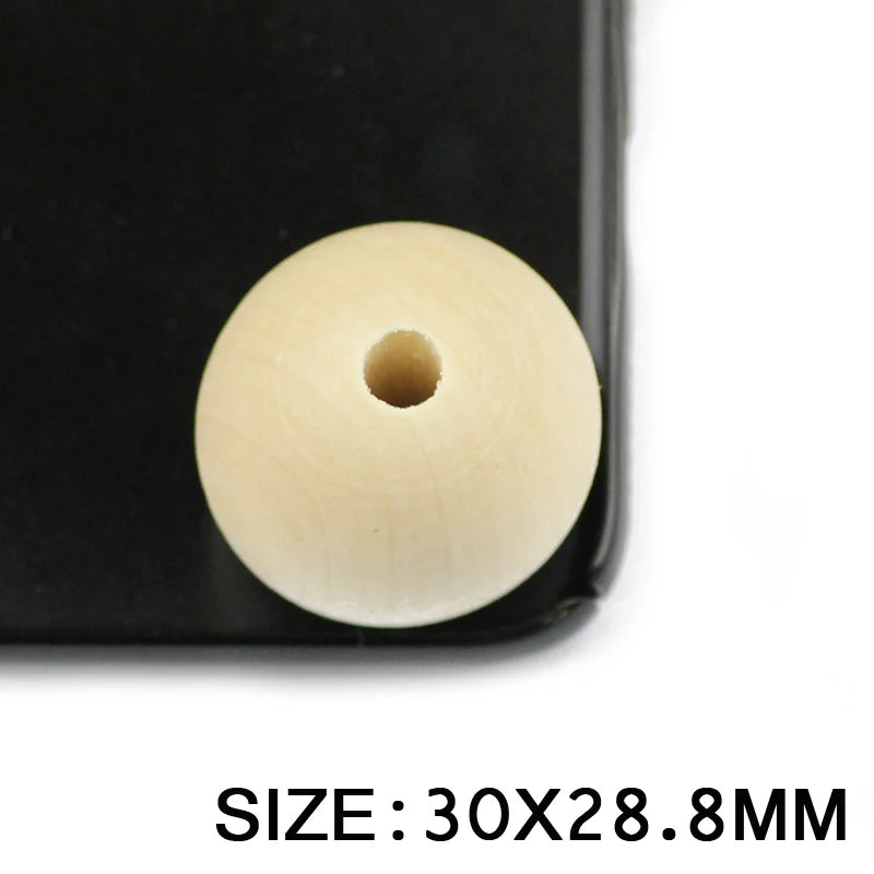 JHNBY Handmade Wooden Beads 5~30MM Natural wood Eco-Friendly Round Loose beads for Jewelry bracelet making DIY Accessories Toys