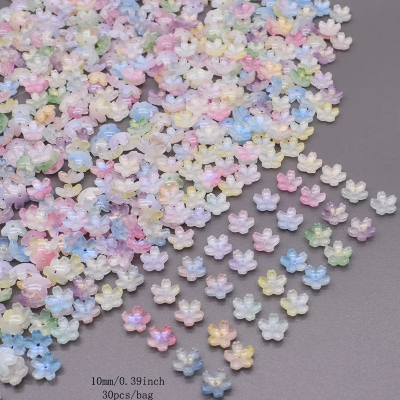 Mix Color 250g 10mm Cherry Blossom Bead Czech Glass Loose Beads for Jwelry Making DIY Accessories Handmade