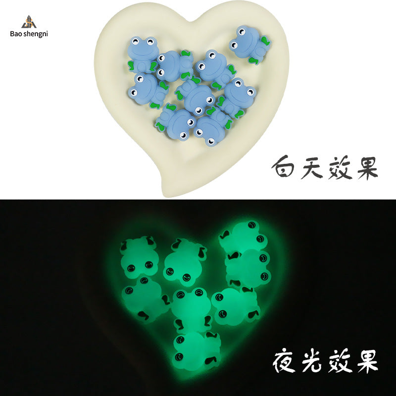 New DIY hand-beaded loose beads silica gel cartoon animal frog beads