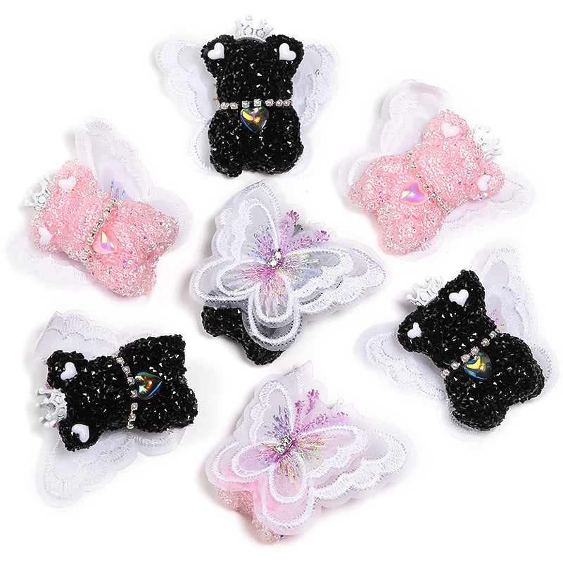 Original diy beaded accessories wings bear sugar beads full of diamond beads mobile phone chain jewelry accessories loose beads wholesale
