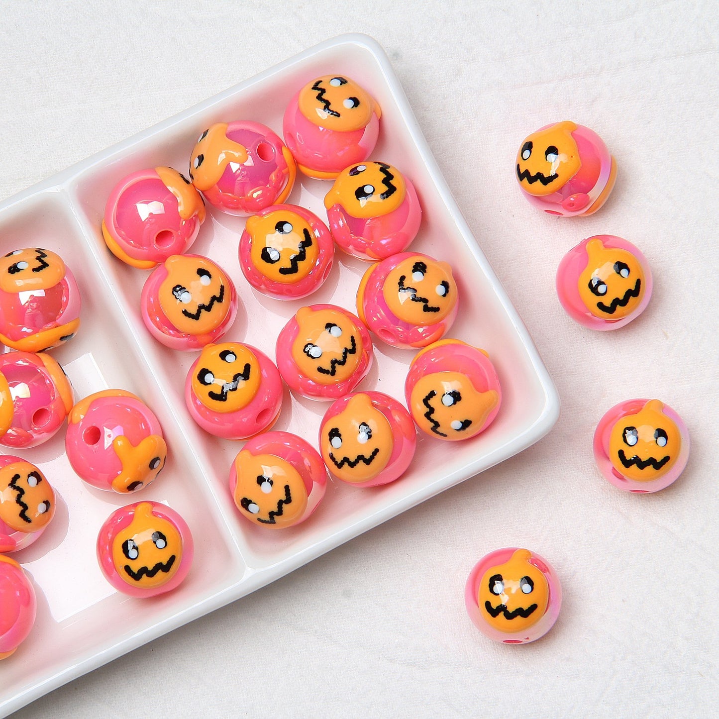 Halloween beads Loose bead Pumpkin Ghost diy beads