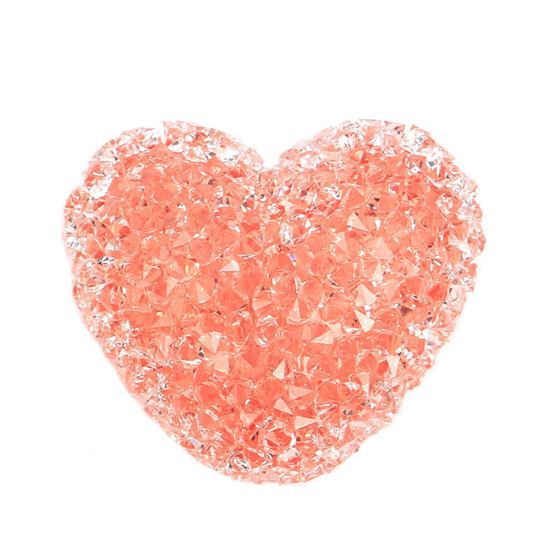diy jewelry accessories half hole set diamond sugar resin beads candy color love earrings pendant bracelet pendant