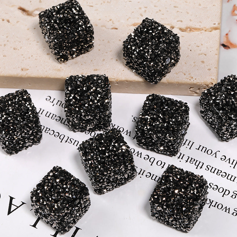 Flash diamond soft sugar bead candy color square full diamond bead diy diamond ball bead