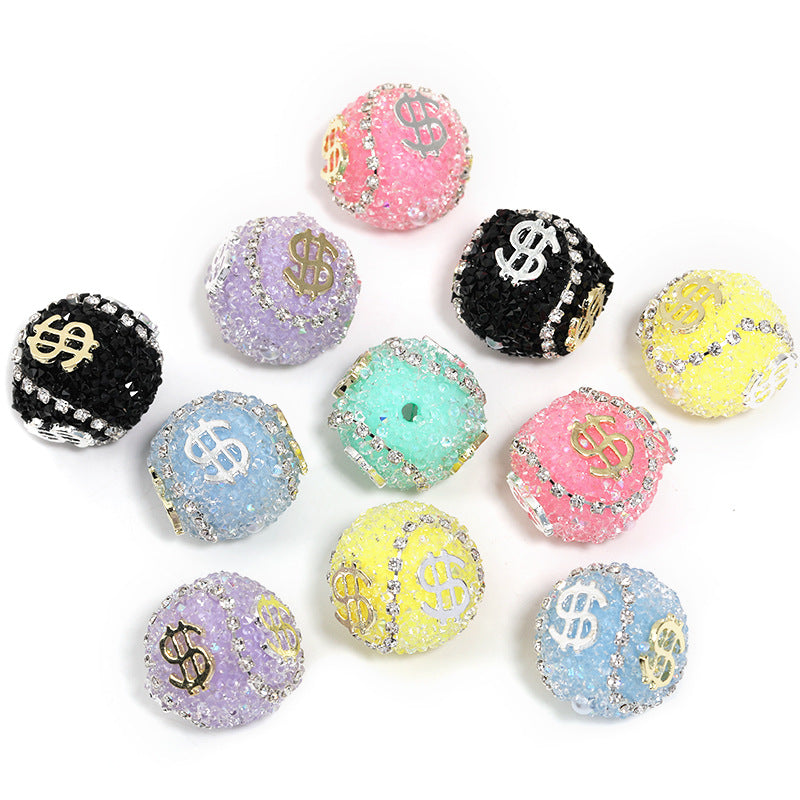 Explosive dollar bills rhinestones soft sugar beads chain diamond ball beads diy jewelry accessories beaded loose beads
