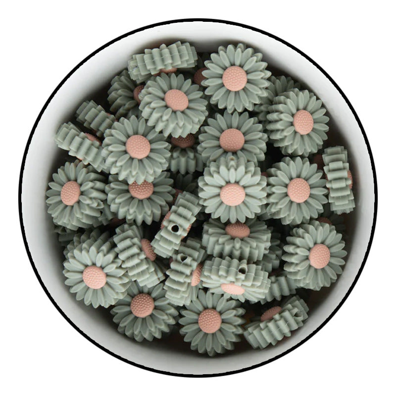 Stock small Daisy silicone beads baby molars solar tooth glue beads diy pacifier chain accessories loose beads wholesale