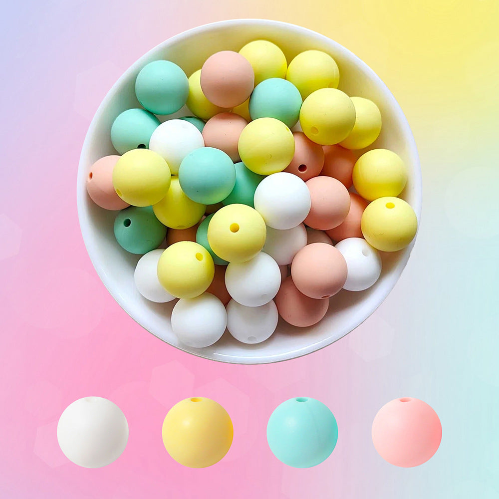 Spot 4 colors 40 mixed dispersive beads set diy handmade materials food grade silicone beads jewelry accessories wholesale