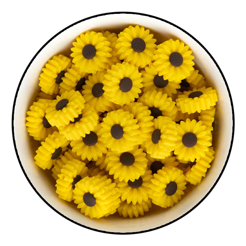 Stock small Daisy silicone beads baby molars solar tooth glue beads diy pacifier chain accessories loose beads wholesale