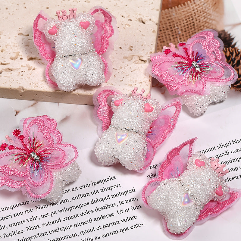 Original diy beaded accessories wings bear sugar beads full of diamond beads mobile phone chain jewelry accessories loose beads wholesale