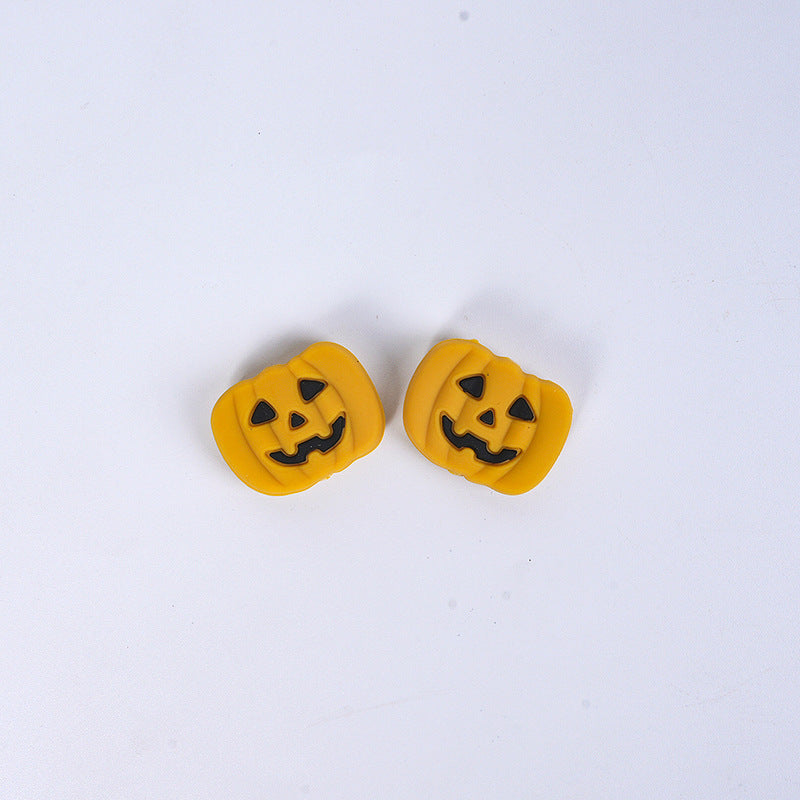 Europe and the United States Halloween pumpkin silicone beads cartoon bat loose beads jewelry accessories cartoon ghost silicone beads wholesale