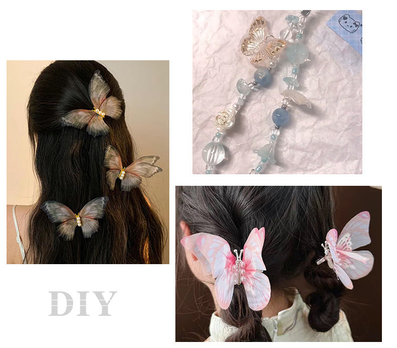 Hot selling gradient wings Butterfly square beaded diy beads