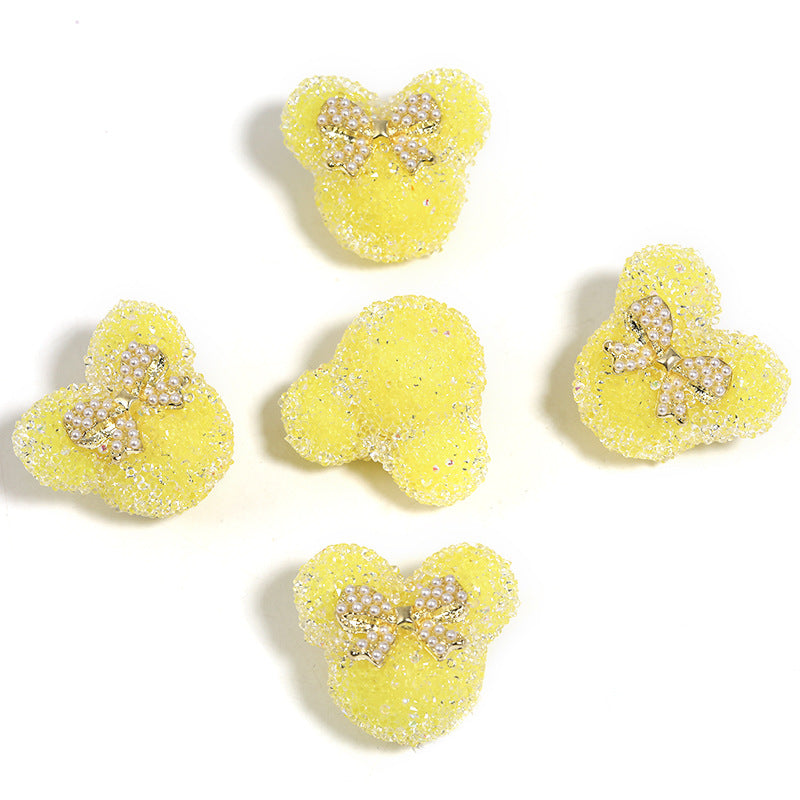 explosive Mickey head soft sugar bead bow diamond ball bead diy jewelry accessories bead loose wholesale