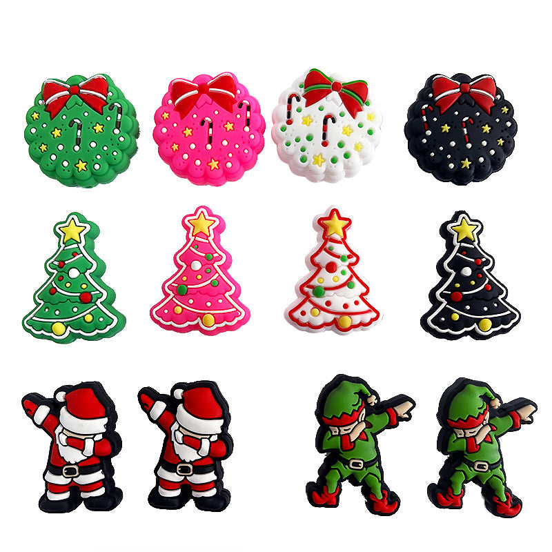 Christmas silicone beads cartoon Christmas tree old man silicone loose beads DIY beading pen