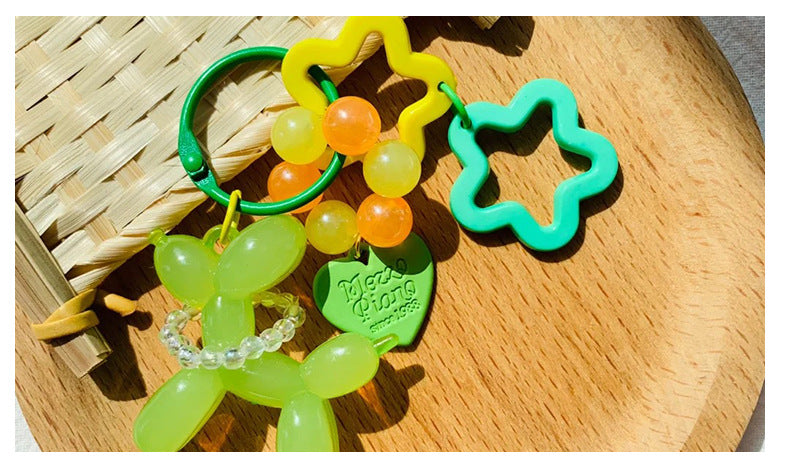 Color feel paint acrylic plum ring pentagram straight hole bead