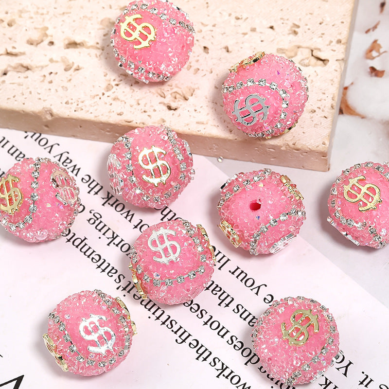Explosive dollar bills rhinestones soft sugar beads chain diamond ball beads diy jewelry accessories beaded loose beads