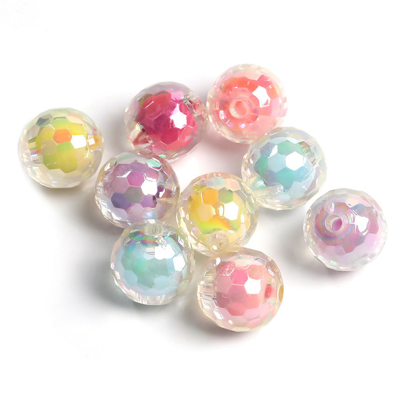 Multi-section acrylic beads electroplated magic beads beads DIY jewelry loose beads