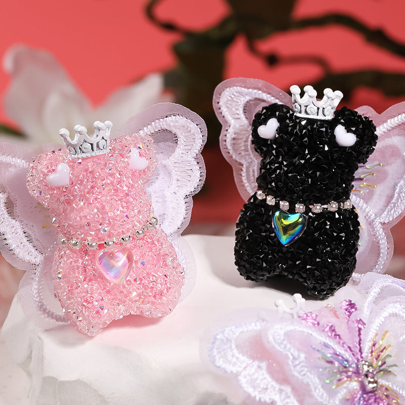 Original diy beaded accessories wings bear sugar beads full of diamond beads mobile phone chain jewelry accessories loose beads wholesale