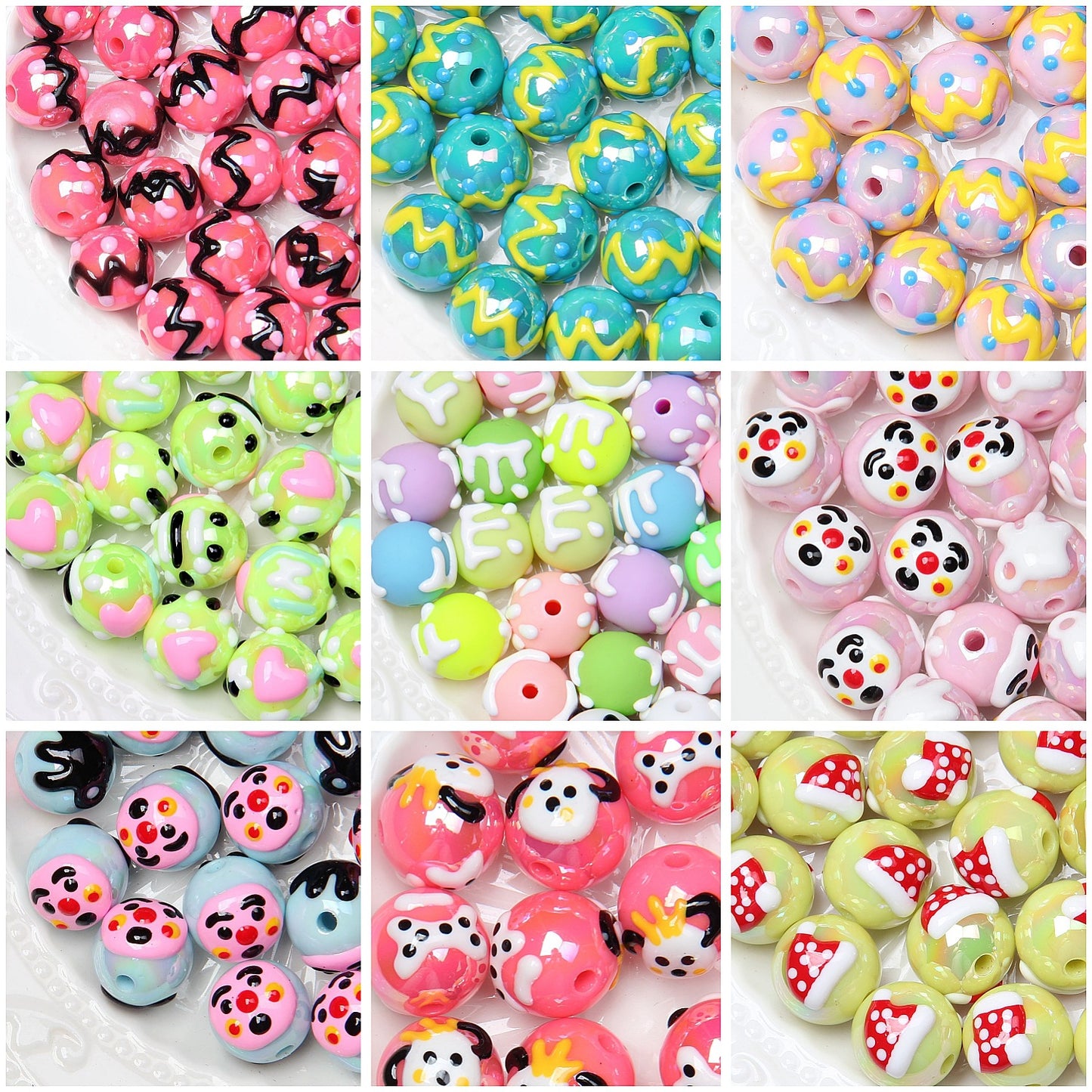 Explosive cartoon hand-painted beads diy bracelet beads Loose beads beaded diy accessories