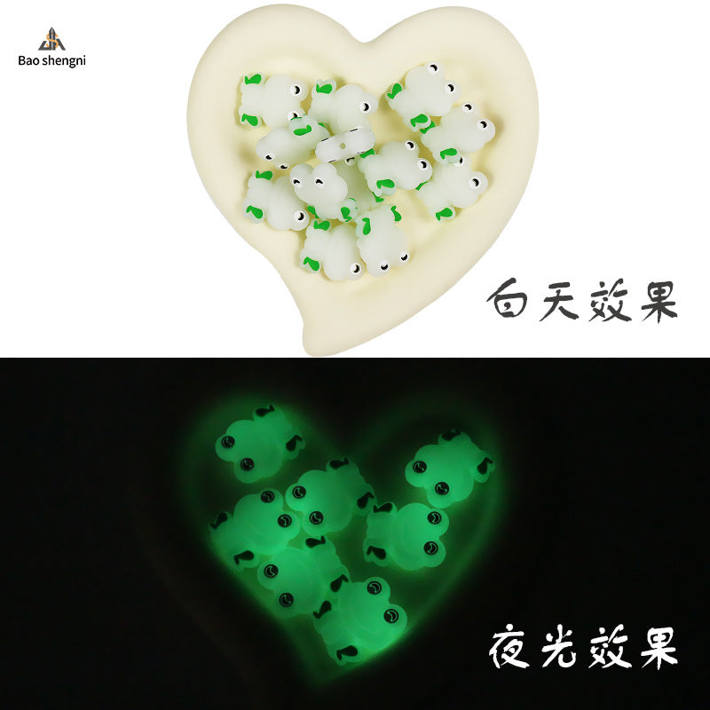 New DIY hand-beaded loose beads silica gel cartoon animal frog beads