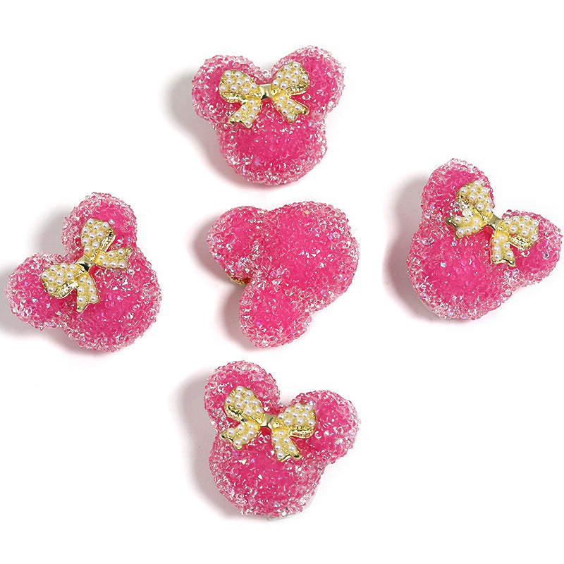 explosive Mickey head soft sugar bead bow diamond ball bead diy jewelry accessories bead loose wholesale