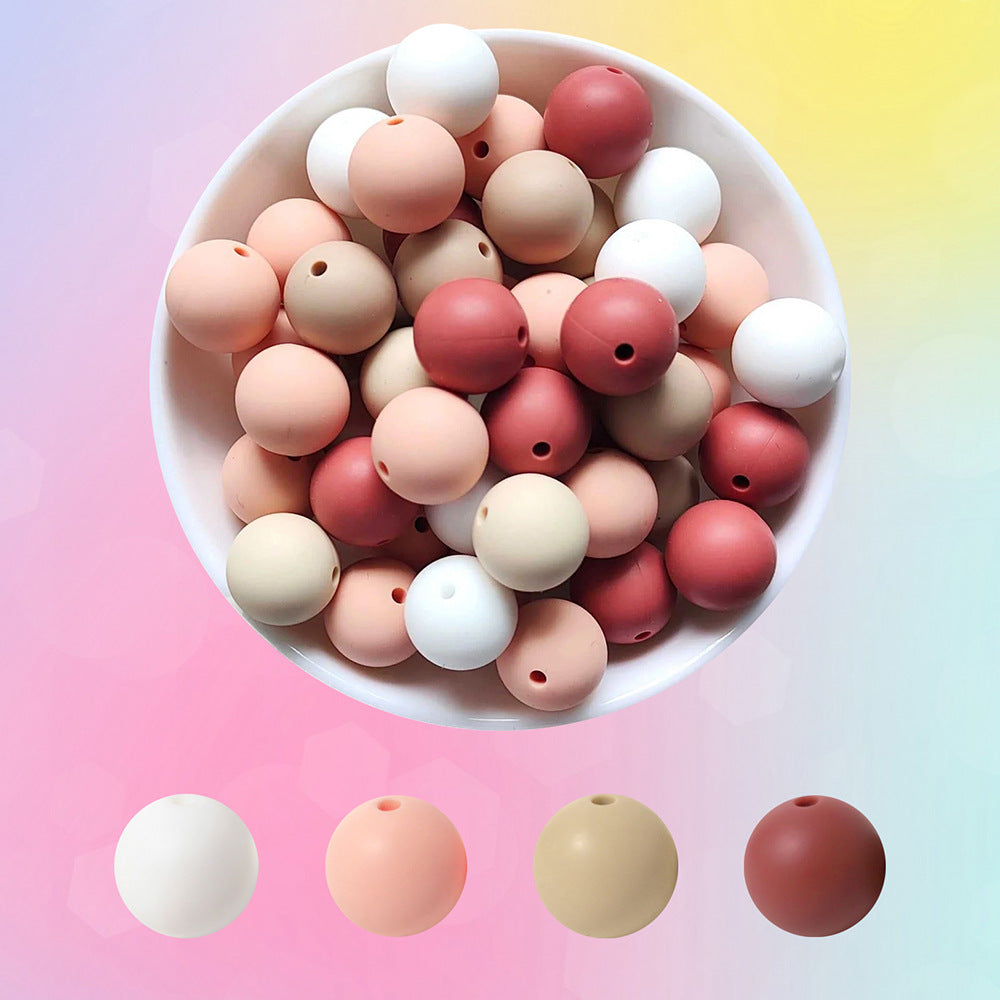 Spot 4 colors 40 mixed dispersive beads set diy handmade materials food grade silicone beads jewelry accessories wholesale
