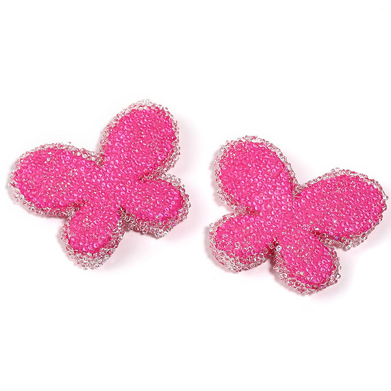 Colored butterfly soft sugar beads filled with diamond acrylic beads