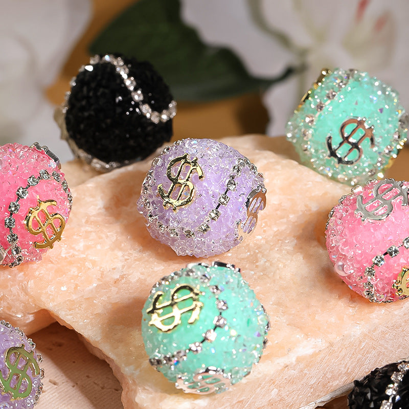Explosive dollar bills rhinestones soft sugar beads chain diamond ball beads diy jewelry accessories beaded loose beads