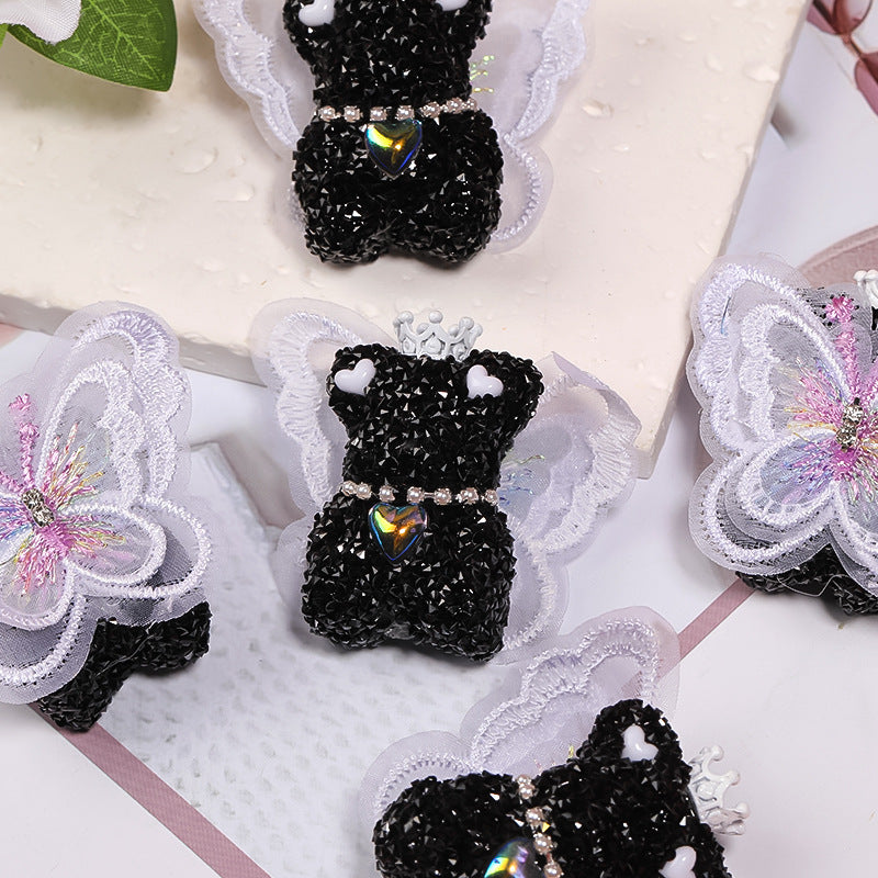 Original diy beaded accessories wings bear sugar beads full of diamond beads mobile phone chain jewelry accessories loose beads wholesale
