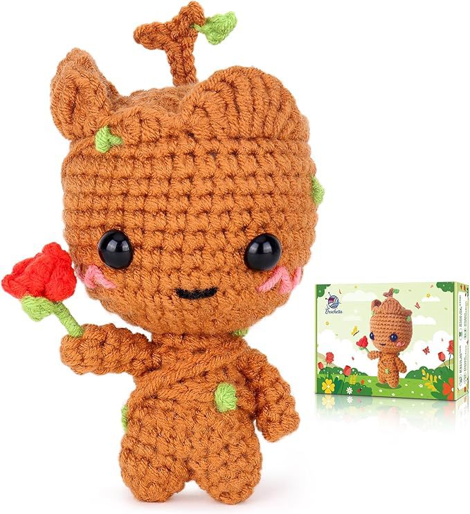 CODGP Crochet Kit,13in Crochet Animal Kit Elephant,Crochet Starter Kit Gift for Adults Kids with Yarn Sets,Amigurumi Crochet Kits with Step-by-Step Video Tutorials Visit the CODGP Store