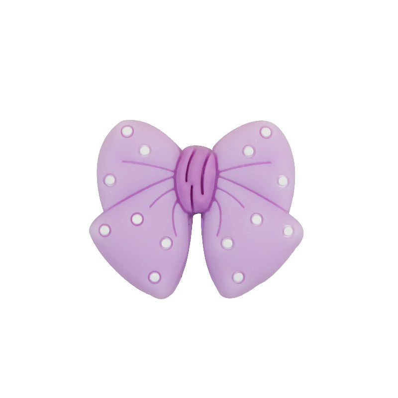 New bow silicone beads handmade diy beaded keychain bracelet bracelet accessories
