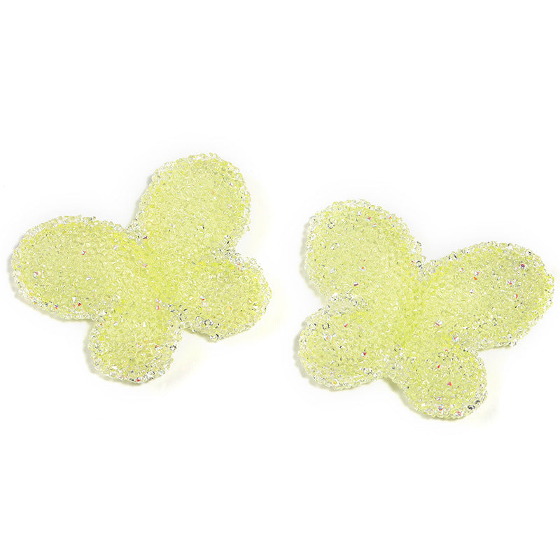 Colored butterfly soft sugar beads filled with diamond acrylic beads