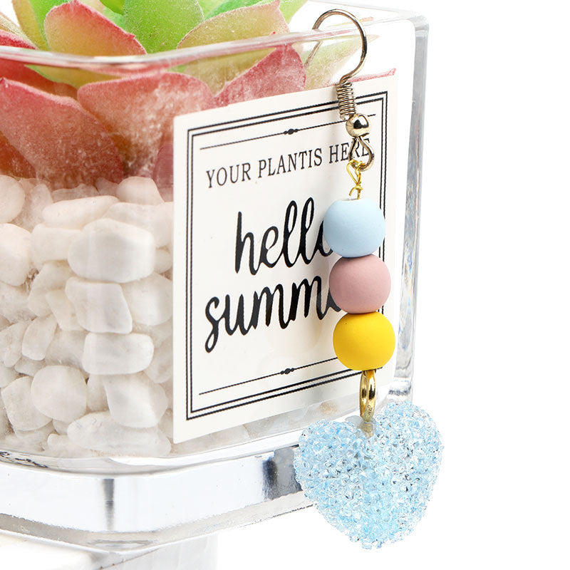 diy jewelry accessories half hole set diamond sugar resin beads candy color love earrings pendant bracelet pendant