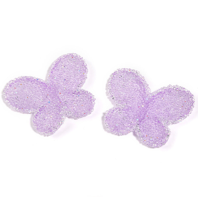 Colored butterfly soft sugar beads filled with diamond acrylic beads