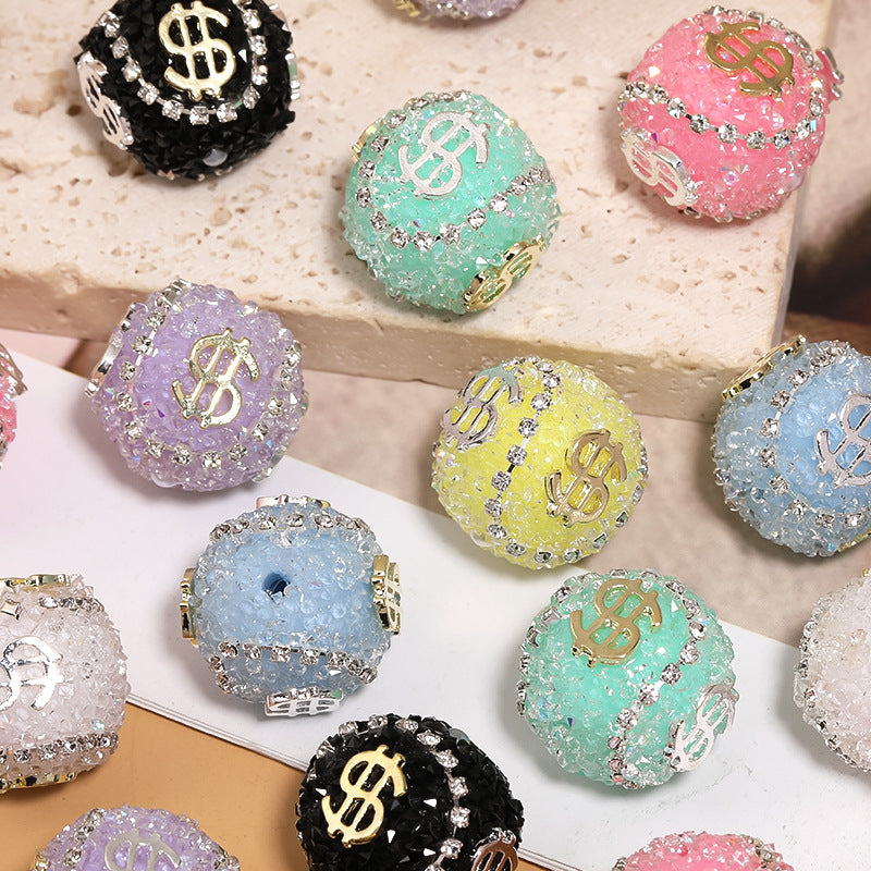 Explosive dollar bills rhinestones soft sugar beads chain diamond ball beads diy jewelry accessories beaded loose beads