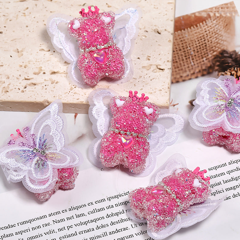 Original diy beaded accessories wings bear sugar beads full of diamond beads mobile phone chain jewelry accessories loose beads wholesale