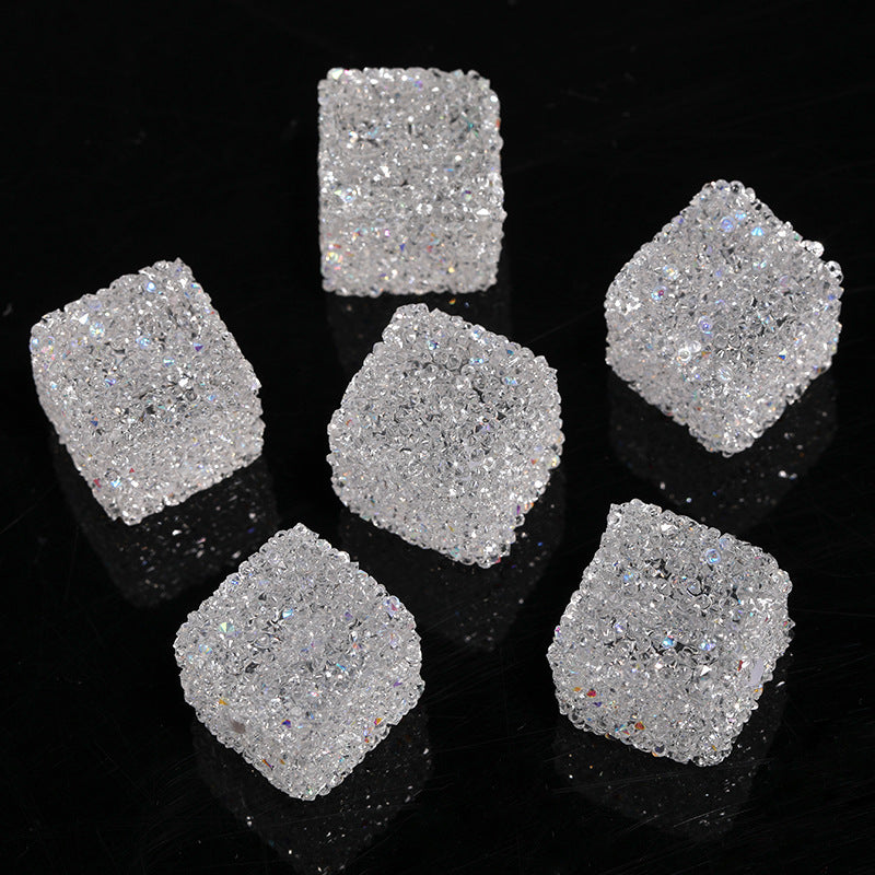 Flash diamond soft sugar bead candy color square full diamond bead diy diamond ball bead