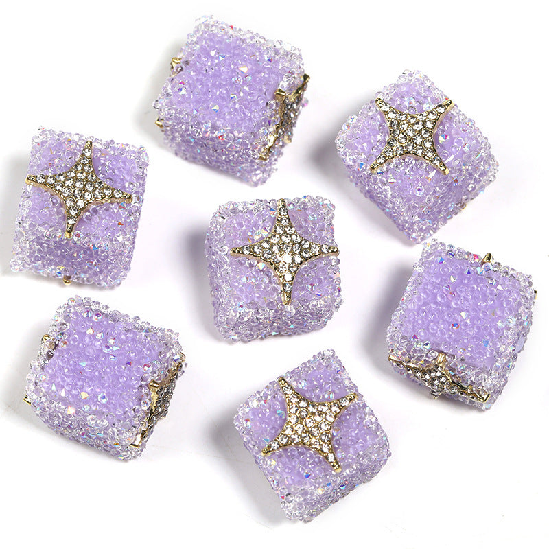 Colored soft sugar square bead Double sided love bow square bead