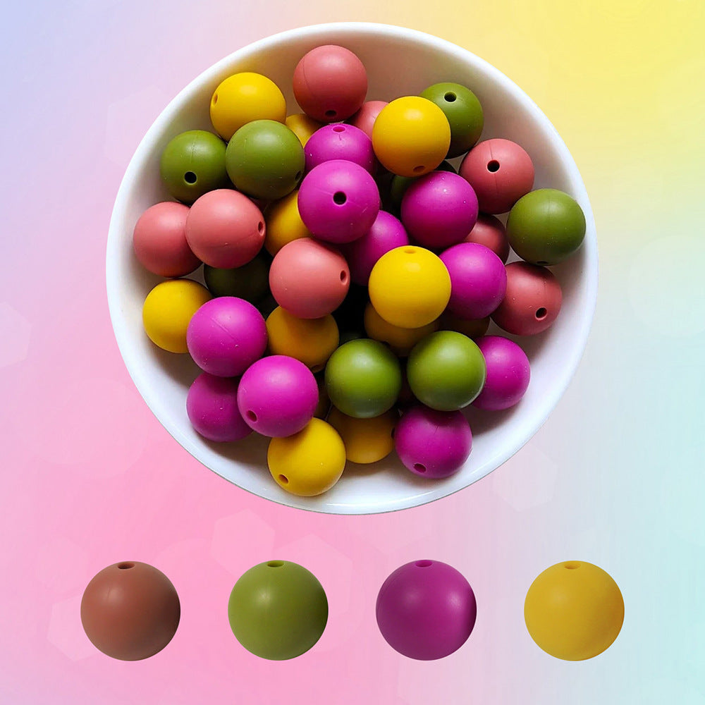 Spot 4 colors 40 mixed dispersive beads set diy handmade materials food grade silicone beads jewelry accessories wholesale