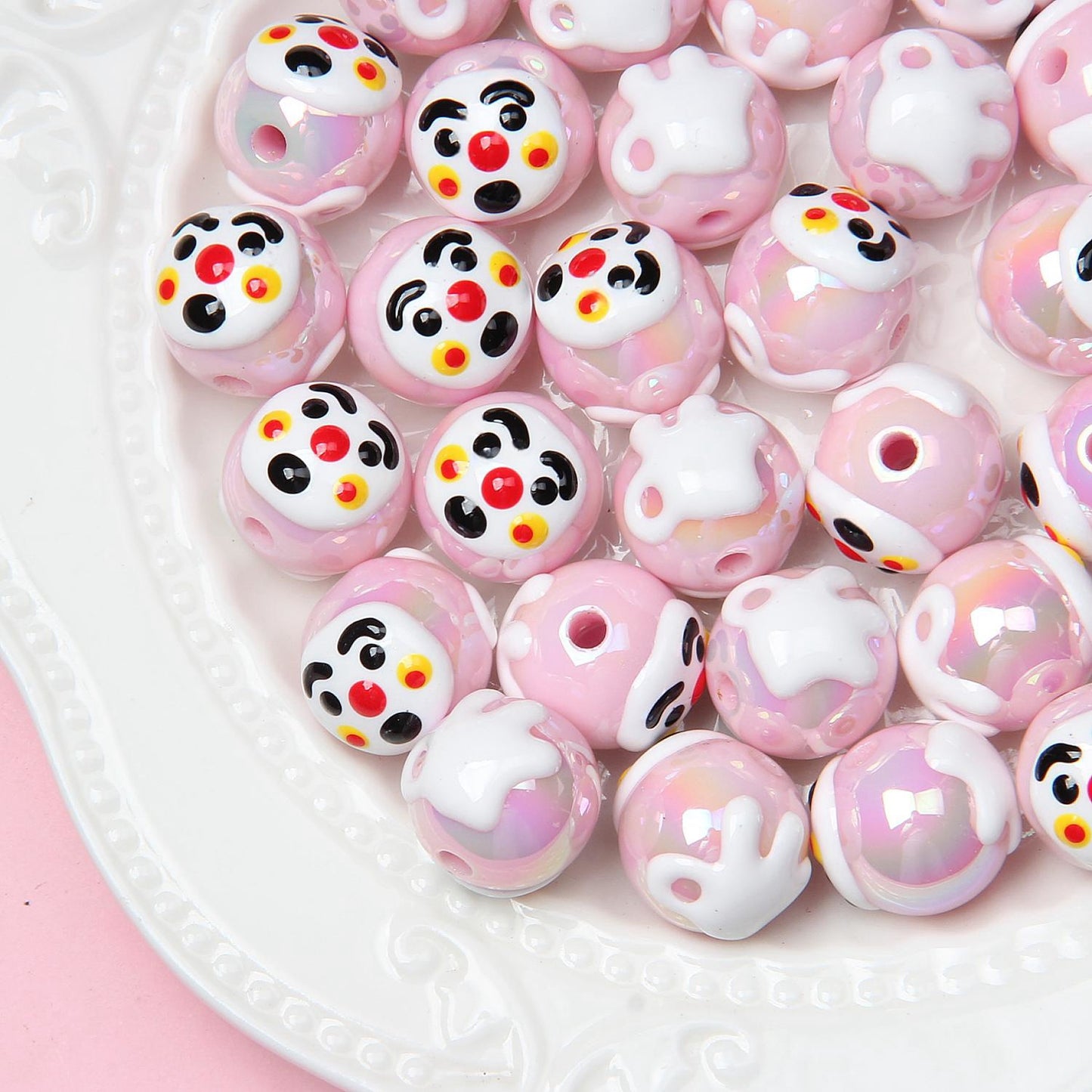 Explosive cartoon hand-painted beads diy bracelet beads Loose beads beaded diy accessories
