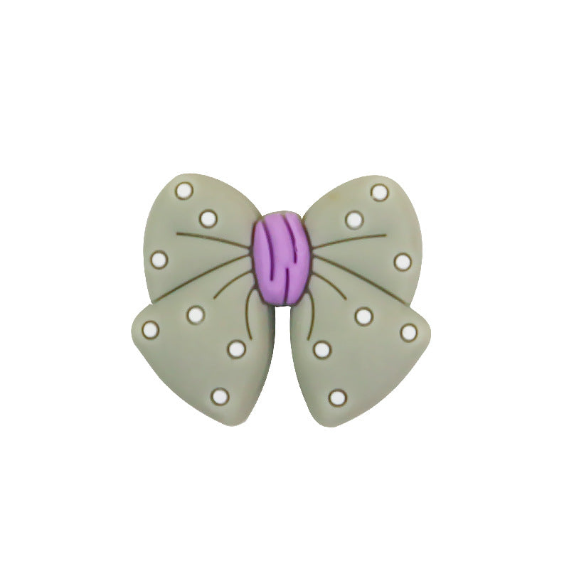 New bow silicone beads handmade diy beaded keychain bracelet bracelet accessories