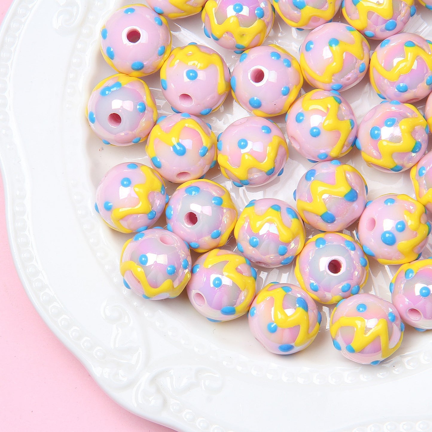 Explosive cartoon hand-painted beads diy bracelet beads Loose beads beaded diy accessories