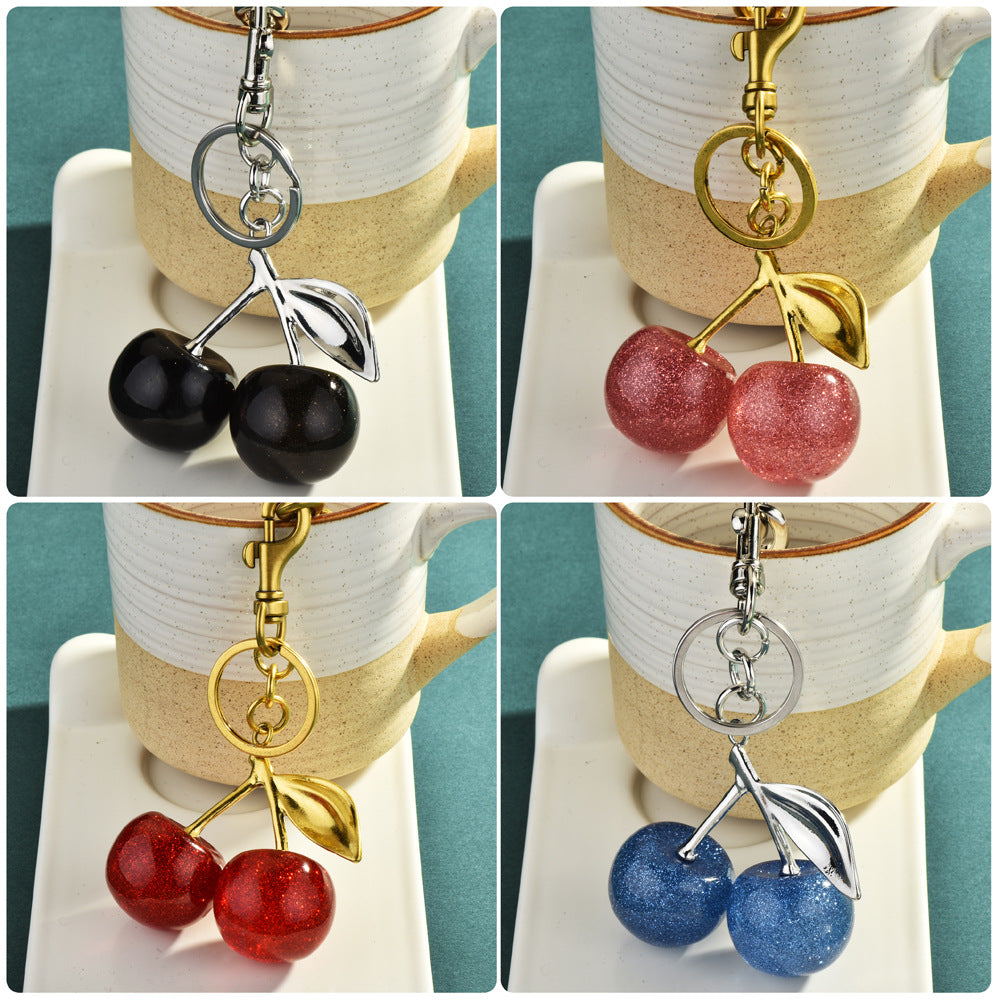 Cherry Bag Charm Purse Charms Keychain- Car Cherry Accessories keychian Gifts for Women Christmas Gifts For Women Valentine Bag Gifts For Women