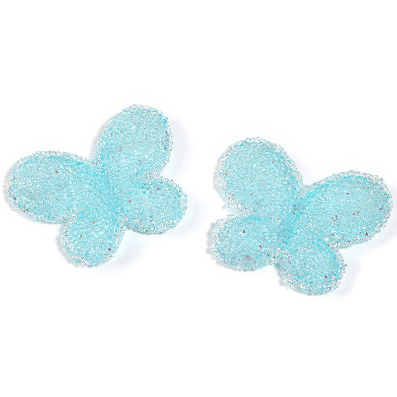 Colored butterfly soft sugar beads filled with diamond acrylic beads
