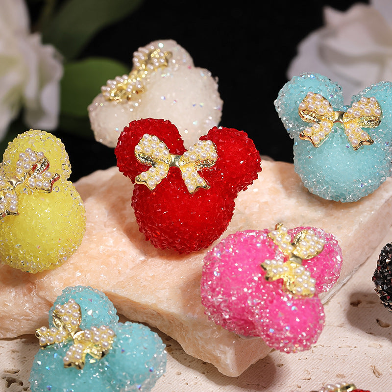 explosive Mickey head soft sugar bead bow diamond ball bead diy jewelry accessories bead loose wholesale