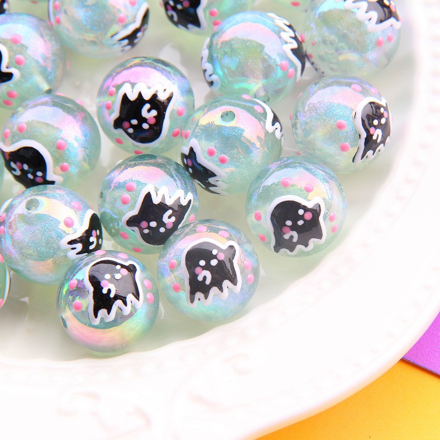 Halloween beads Loose bead Pumpkin Ghost diy beads