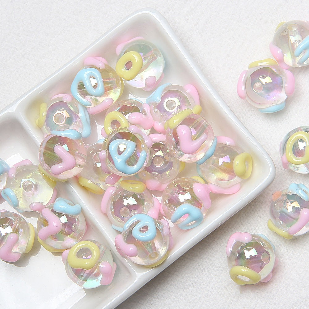 Explosive cartoon hand-painted beads diy bracelet beads Loose beads beaded diy accessories