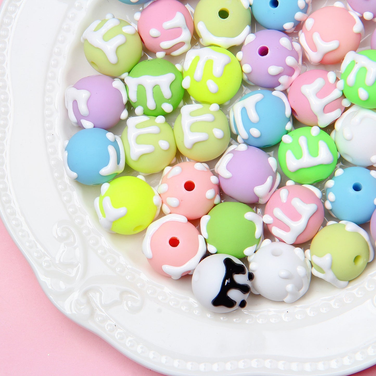 Explosive cartoon hand-painted beads diy bracelet beads Loose beads beaded diy accessories