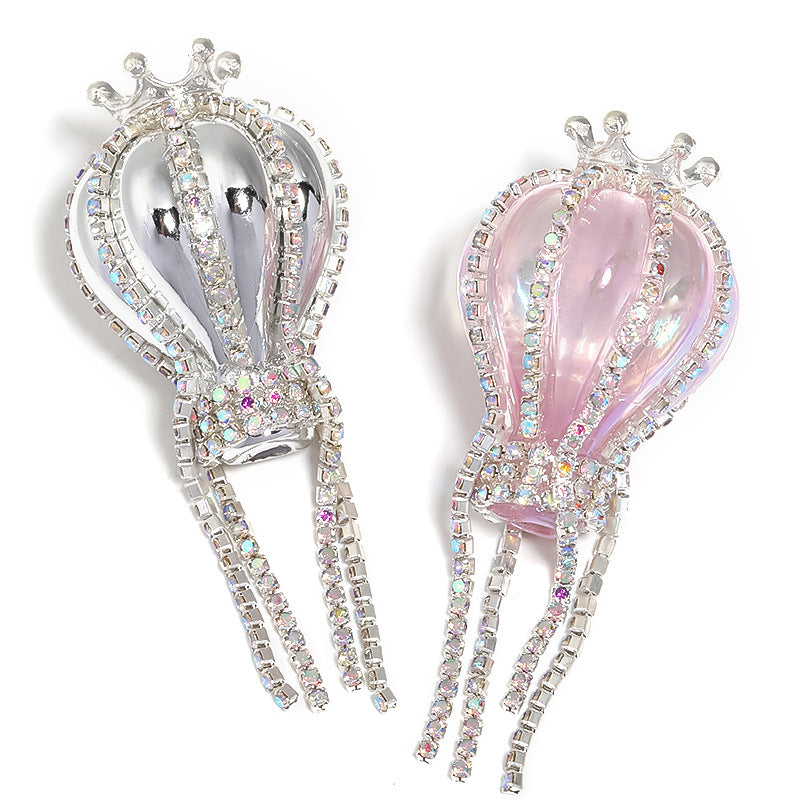 Crown hot air balloon rhinestone chain acrylic beads
