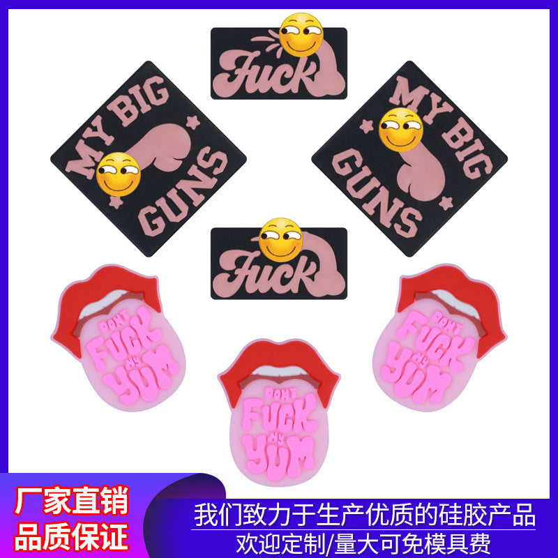 Europe and the United States creative silicone beads funny English letters loose beads silicone jewelry personality beading pen accessories wholesale